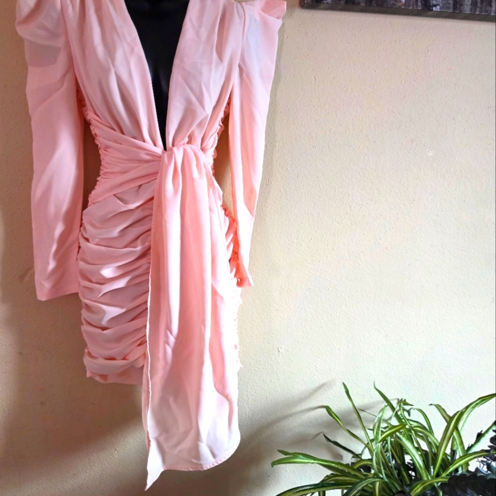 🩷Vintage Butterfly Sleeve  Ruched Dress